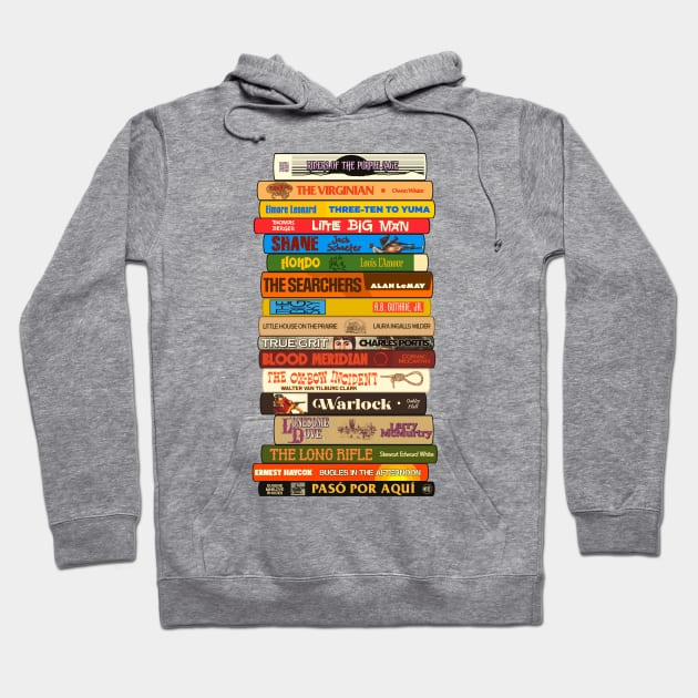 Classic Westerns Books Stack Hoodie by darklordpug